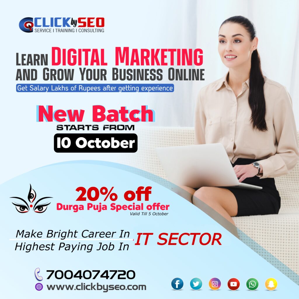 ClickBYSEO Digital Marketing Course Fee Durga Puja  2022 Offer